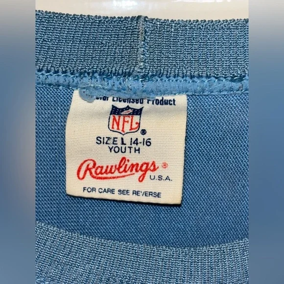 Rawlings - NFL - Sky Blue Oilers 34 - Football Jersey - Size: 14-16 Youth - Picture 3 of 5